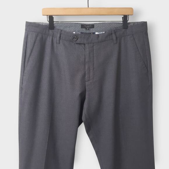 Ted Baker Mens Penguin Dress Pant Navy Blue Dot Texture Sz 36R 32" Inseam Career - Picture 2 of 16